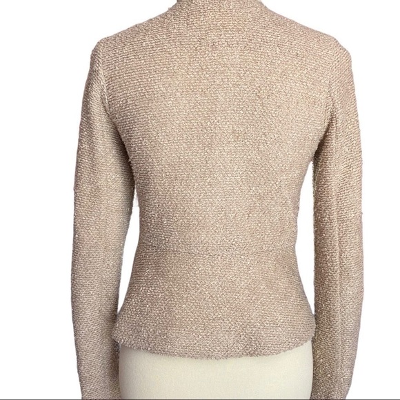 Anthropologie Cartonnier Gold Shimmer Asymmetrical Full-Zip Jacket Blazer Small - Picture 7 of 12